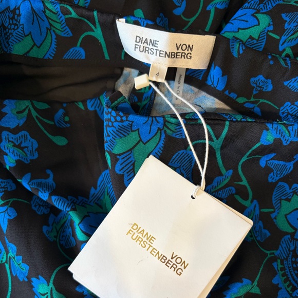 DIANE VON FURSTENBERG DVF NWT Waylen Blue Wide Leg Pants Trousers 4 Crepe Slinky - Picture 10 of 12